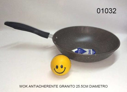 Imagen de WOK ANTIADHERENTE GRANITO 25.5CM DIAMETRO 5.23